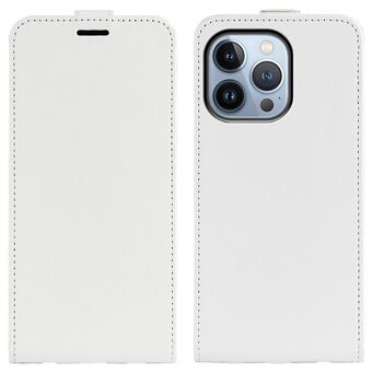 For iPhone 14 Pro 6,1 tommer vertikalt flippsikkert deksel Crazy Horse Texture PU-lær mobiltelefonveske med kortholder