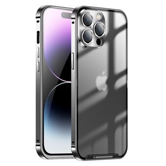 For iPhone 14 Pro Matt telefondeksel med støtfangerramme i aluminiumslegering Anti Scratch med metall kameralinsebeskytter