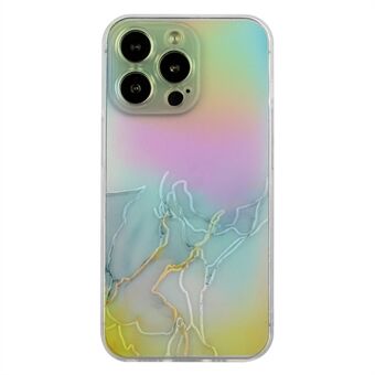 For iPhone 14 Pro 6,1 tommers marmormønster Fargerikt laserpreget telefon bakdeksel TPU fallsikkert deksel