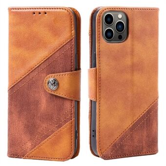 Stand lommebok telefondeksel for iPhone 14 Pro 6,1 tommer, Crazy Horse Texture Splicing PU Leather Folio Flip Case
