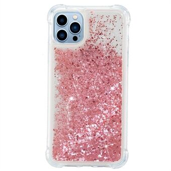 For iPhone 14 Pro 6,1 tommers Glitter Quicksand-deksel Shiny flytende flytende gjennomsiktig mykt TPU-telefondeksel