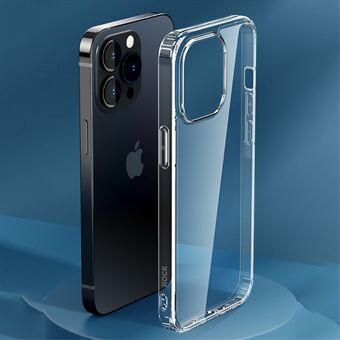 ROCK Støtsikkert telefondeksel for iPhone 14 Pro 6,1 tommers gjennomsiktig bakdeksel TPU+PC Anti-Fall Slim Case