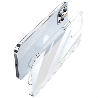 SULADA Crystal Series for iPhone 14 6,1 tommers PC+TPU Gjennomsiktig støtsikker, fallsikre metallknappdesignet telefondeksel