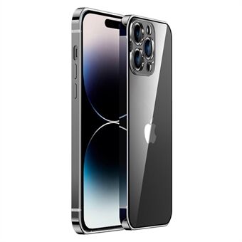 IM-CHEN Transparent PC Back Slim Phone Case for iPhone 14 Pro, Steel Anti-fall beskyttelsesdeksel