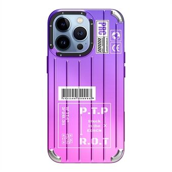 ROCK Gradient Color InShare Series for iPhone 14 Pro Bagasjeveske Stripe Design Telefonveske IMD TPU + PET Hybrid-deksel