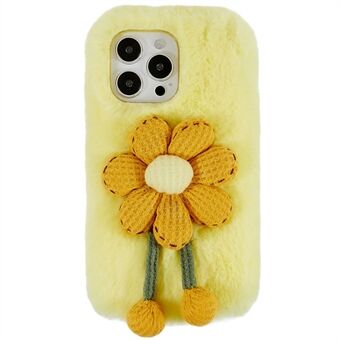 Winter Furry Phone Case for iPhone 14 Pro Støtsikkert deksel Beskyttende skall med 3D plysjdukke