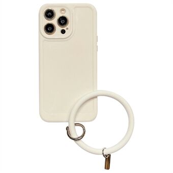 For iPhone 14 Pro fleksibelt TPU-telefondeksel Anti-fingeravtrykk Ring med silikonringstropp
