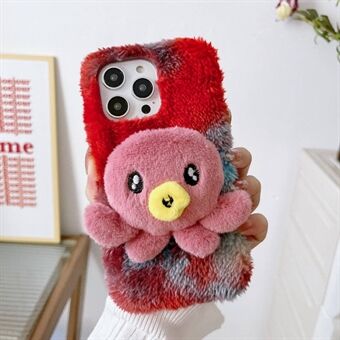 For iPhone 14 Pro Octopus Plysj dukkedekor Vinter Fluffy telefonveske Dropsikkert TPU-deksel