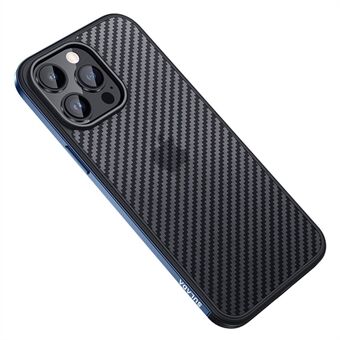 SULADA Luxury Series For iPhone 14 Pro Carbon Fiber Texture Protective Cover TPU Drop-proof telefonveske med metallramme