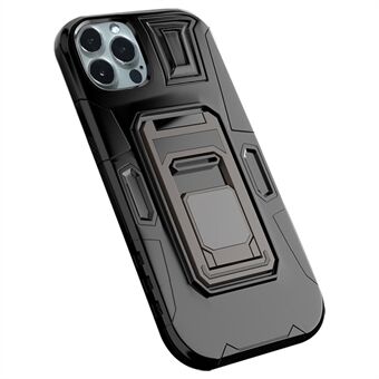 For iPhone 14 Pro Støtsikkert telefondeksel Godt beskyttet mobiltelefondeksel Kickstand Innebygd magnetisk metallplate