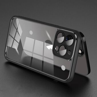 For iPhone 14 Pro Anti-fingeravtrykk Bakbeskytterdeksel Elektroplatering PC+TPU-telefondeksel med linsefilm