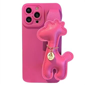 Anti-drop telefondeksel for iPhone 14 Pro støtsikkert deksel TPU telefondeksel med giraff håndleddsstropp