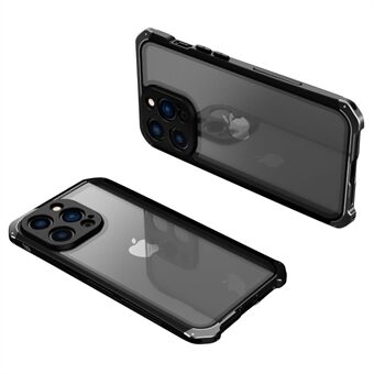 ELEMENT BOX For iPhone 14 Pro Drop Protection 3-delt design mobildeksel metall + herdet glass mobiltelefon bakdeksel