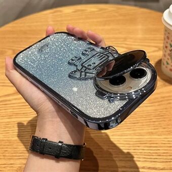 Spaceman Glitter Design TPU-telefondeksel for iPhone 14 Pro Anti-Fall galvanisering Støtsikkert deksel med linsedeksel