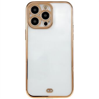 Elektroplate telefondeksel for iPhone 14 Pro , myk TPU full kameralinse beskyttende gjennomsiktig deksel