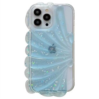 For iPhone 14 Pro Epoxy Personlig TPU Mobiltelefonveske Sea Shell Glitter Star Design Deksel