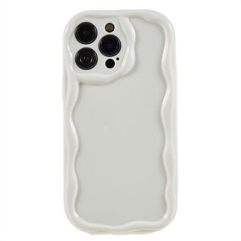 For iPhone 14 Pro beskyttelsesdeksel Wave Design Fleksibel TPU Anti-drop mobilveske - Hvit
