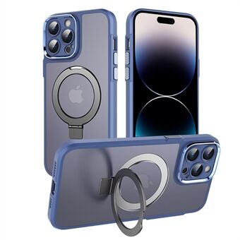 Magnetisk telefondeksel for iPhone 14 Pro , PC+TPU Ring Kickstand Matt telefondeksel