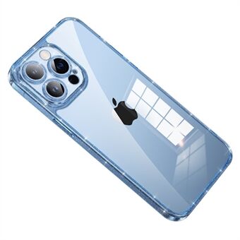 SULADA For iPhone 14 Pro Max Bakdeksel i herdet glass Glitter TPU-ramme Elektroplettering telefondeksel med linsebeskytter