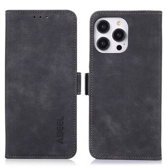 ABEEL Retro Texture Phone Deksel for iPhone 14 Pro , PU Leather Stand Lommebok beskyttende deksel