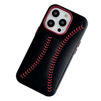 Telefondeksel for iPhone 14 Pro Scratch baseballteksturbroderi PU-skinnbelagt PC-deksel