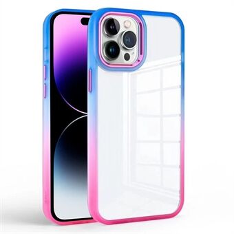 For iPhone 14 Pro Clear Back Phone Cover TPU+PC Gradient Anti-drop Case
