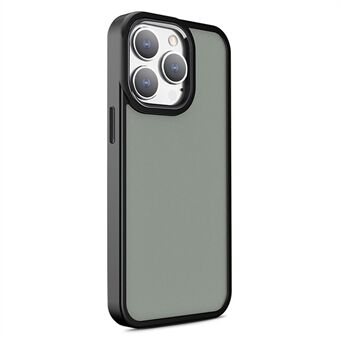 For iPhone 14 Pro PC+TPU-telefonveske Metallkameraramme Skin-touch bakdeksel