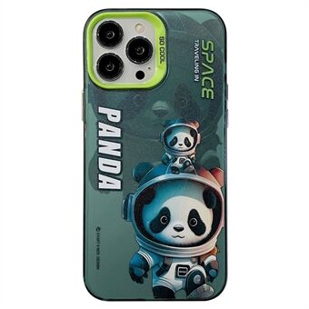 For iPhone 14 Pro Panda Astronaut Fargerikt mønsterutskrift PC+TPU Anti-slipp telefondeksel