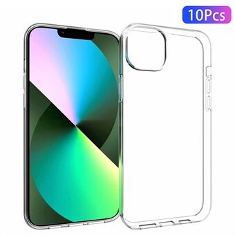 10Pcs / Pack Mobile Phone Cover for iPhone 14 Plus 6.7 inch, Clear TPU Phone Case Inner Watermark-Free Protective Cover