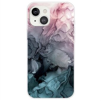 For iPhone 14 Plus 6,7 tommer A Style Marmor Printed Pattern Design Case TPU Drop Protection IMD Bakdeksel