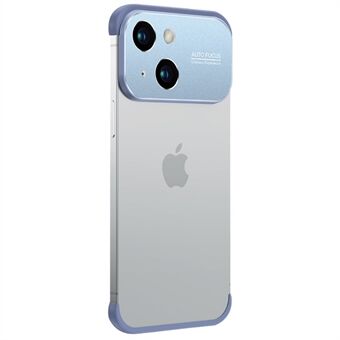 For iPhone 14 Plus kantløs TPU-telefonveske i aluminiumslegering med beskyttelsesdeksel for linseramme