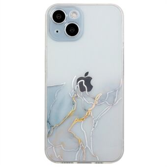 Embossing Marble Pattern Case for iPhone 14 Plus, beskyttende, mykt TPU-skall mobiltelefondeksel