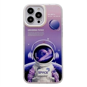 For iPhone 14 Plus Astronaut Spaceman Pattern Laser Case Anti-dråpebeskyttelse Hard PC-telefondeksel