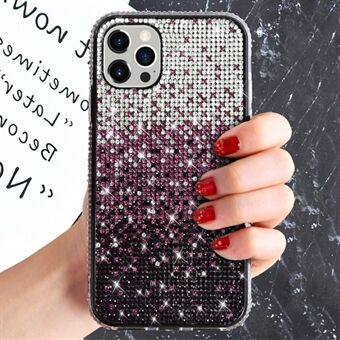 For iPhone 14 Plus Gradient Glitter Sparkle Bling-deksel Rhinestone Decor TPU-beskyttelsesdeksel