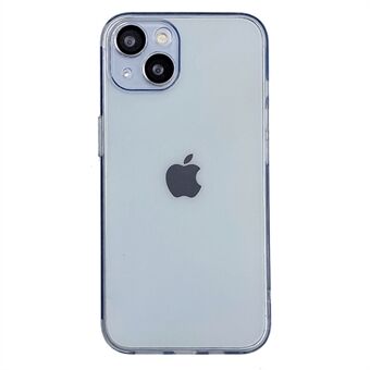 For iPhone 14 Plus Ultra Slim Phone Deksel Myk TPU Mobiltelefon bakdeksel med herdet glass kameralinsefilm