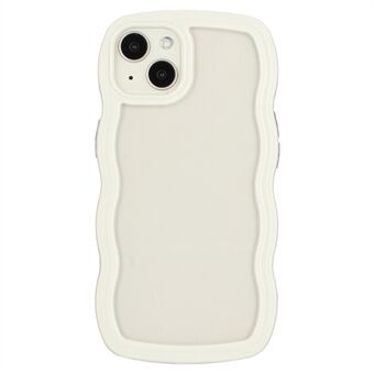 For iPhone 14 Plus Wave Edge Avtakbar fargeramme Gjennomsiktig bakdeksel PC + TPU-telefon Anti-drop-deksel