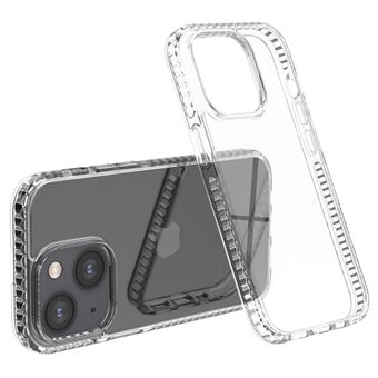 For iPhone 14 Plus Støtsikker plast+TPU Krystallklar telefonbakside Shell Drop Protection Anti-skli telefonveske