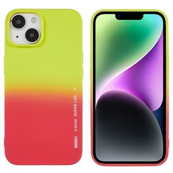 X-LEVEL Rainbow Series Slim Phone Deksel for iPhone 14 Plus Tofarge gummiert støtsikker deksel Anti- Scratch , mykt TPU-telefonskall