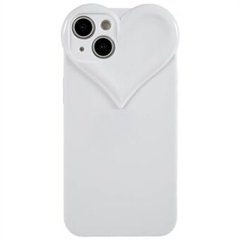 Hjerteformet kamerabeskyttelse telefondeksel for iPhone 14 Plus, Anti-fingeravtrykk TPU Anti-støv mobiltelefondeksel