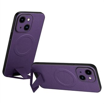 SULADA Star Series for iPhone 14 Plus PU-skinnbelagt PC + TPU-deksel Skjult Kickstand Telefonveske Kompatibel med MagSafe