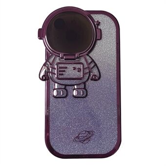 Anti-drop TPU-telefondeksel til iPhone 14 Plus Spaceman Glitter Design Elektropletteringsbeskyttelsesdeksel med linsedeksel