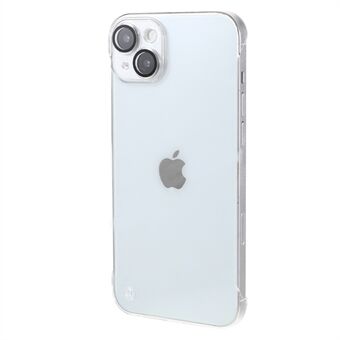 For iPhone 14 Plus rammeløst telefondeksel Gjennomsiktig PC-mobilveske med glasslinsebeskytter