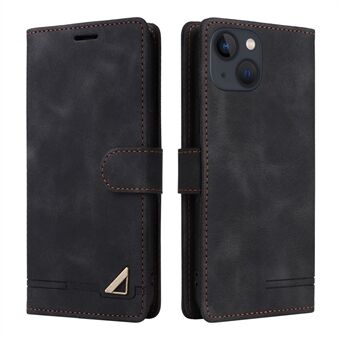 007 Series Flip Leather Case for iPhone 14 Plus , Stand Beskyttende telefondeksel med hudberøring