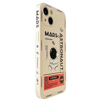 For iPhone 14 Plus Myk TPU-telefonveske med nøyaktig utskjæring Mars Astronaut Pattern Støtsikkert deksel