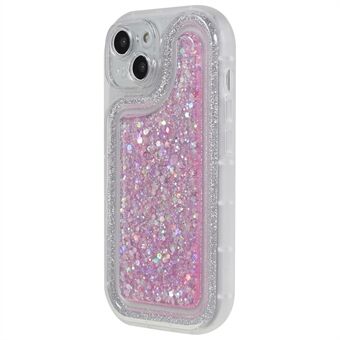 For iPhone 14 Plus TPU Epoxy Design Deksel Bling Glitter Mobiltelefondeksel