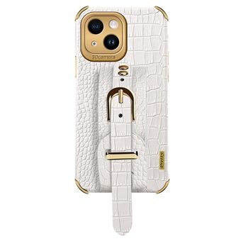 Elektroplettering telefonveske for iPhone 14 Plus beskyttelsesveske med håndstropp støtte