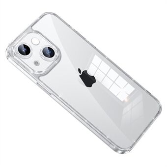 SULADA For iPhone 14 Plus TPU-ramme Herdet glass Bakside Telefonveske Linsebeskytter Glitter galvaniseringsdeksel