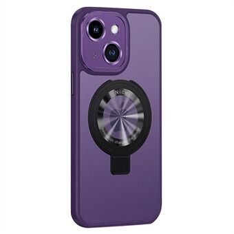 For iPhone 14 Plus Kickstand Magnetic Case TPU+PC gummibelagt matt telefondeksel