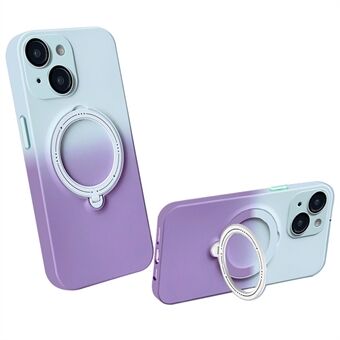 For iPhone 14 Plus Magnetisk telefonveske Roterende Kickstand Gradient TPU-deksel med linsebeskytter