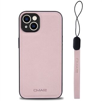 CMAI2 For iPhone 14 Plus Beskyttende Slim Case Anti-Drop PU+PC+TPU telefondeksel med håndleddsstropp